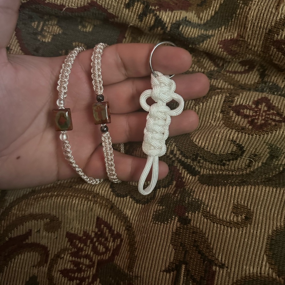 White and Brown Key Card Holder Accessory